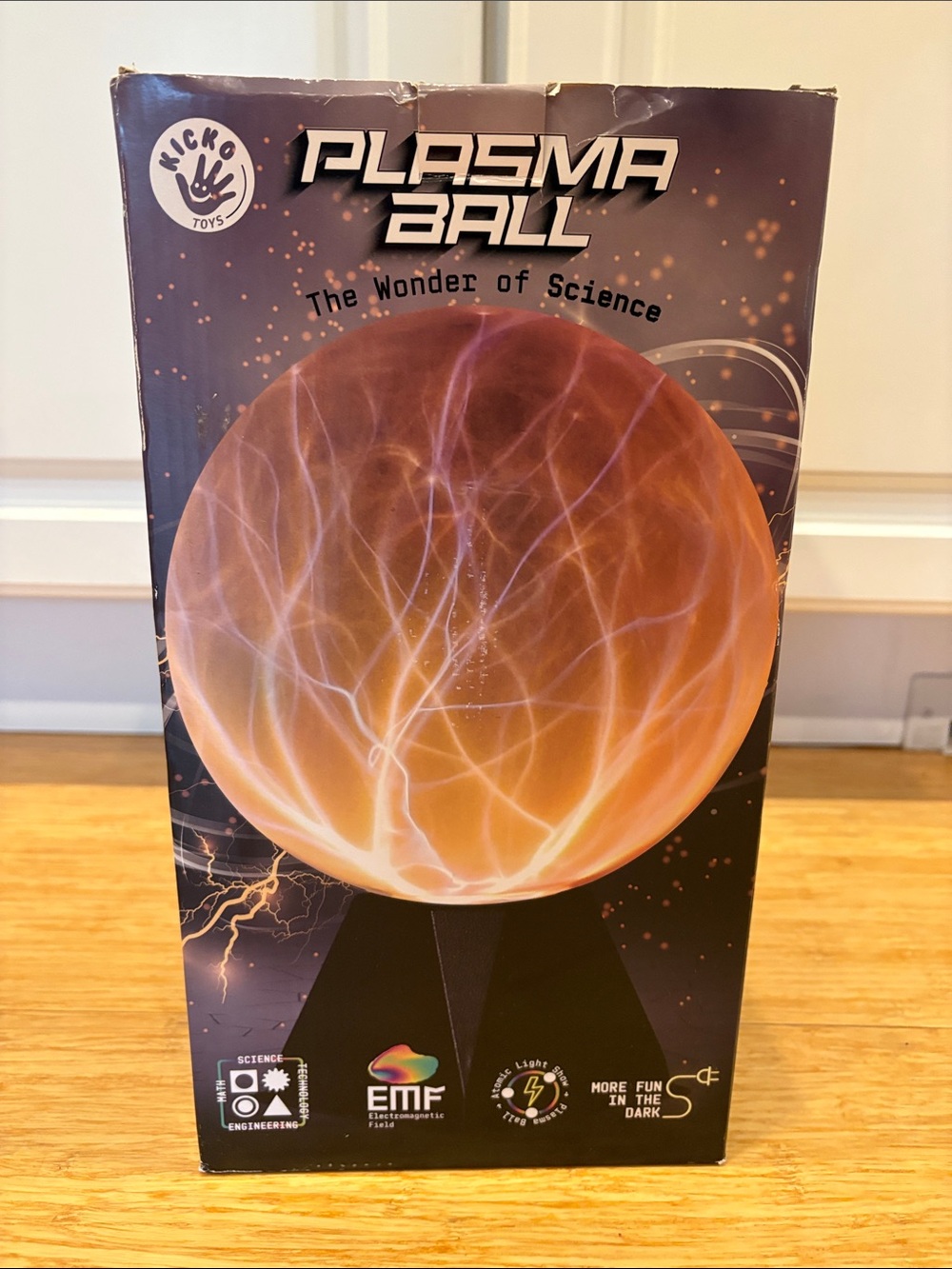 Kicko 7.5" Orange Plasma Ball Lamp - Interactive Touch & Sound Activated